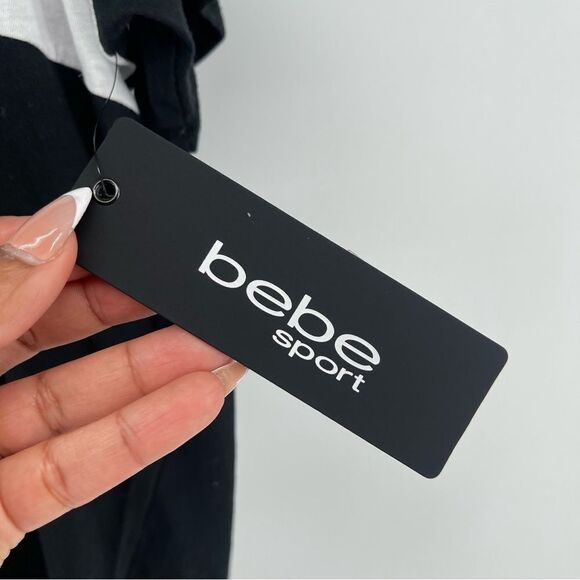 Bebe Sport Women’s Colorful Logo Short Sleeve Colorblock Boxy Tee 2X & 3X - Picture 6 of 13